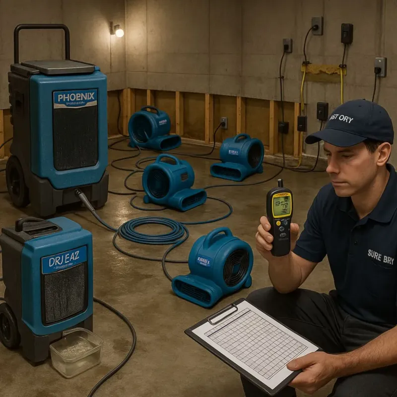 Structural Drying and Dehumidification process in Union City, IN